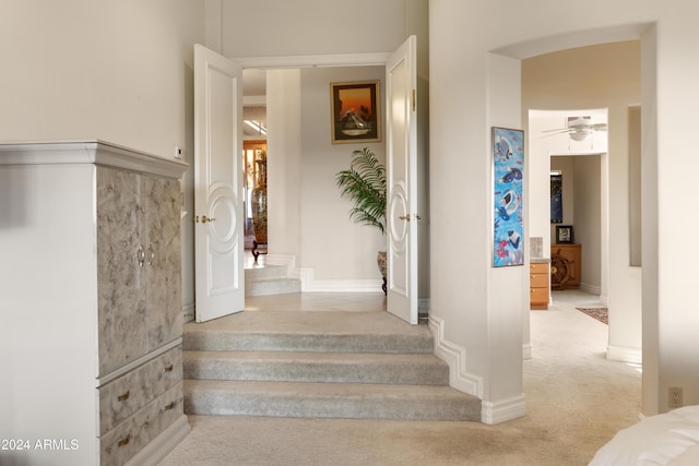 15972 N 115th Way, Scottsdale, AZ 85255 - stairs with carpet and ceiling fan