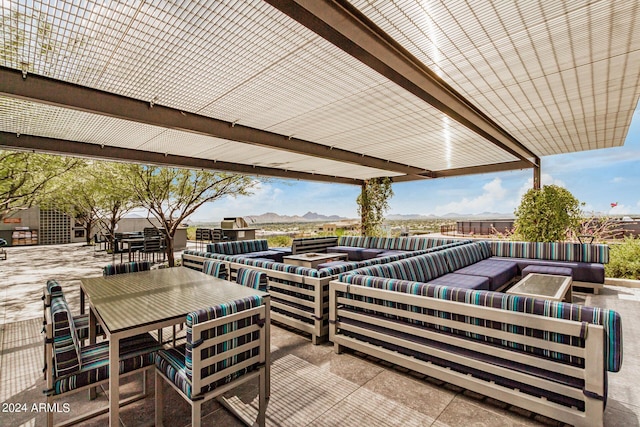 view of patio with an outdoor living space