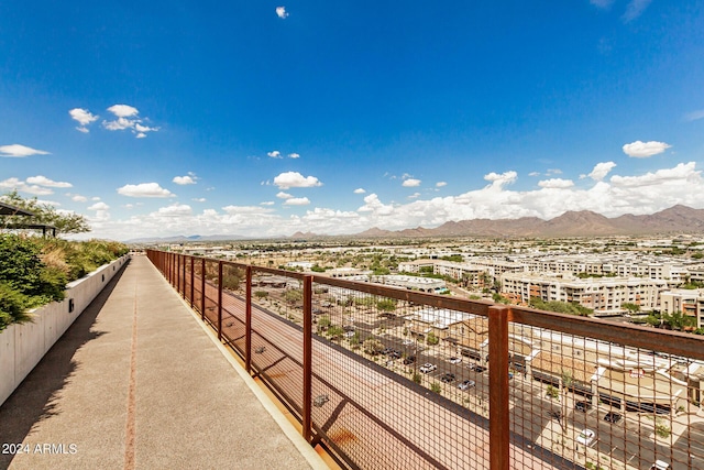 balcony with a mountain view