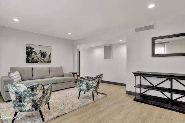 living room featuring light hardwood / wood-style flooring