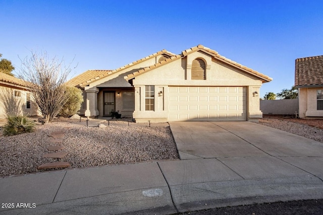 view of front of house with a garage