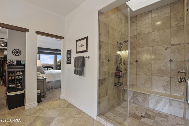 4562 N Dream Catcher Way, Pine, AZ 85544 - full bathroom featuring a stall shower, tile patterned floors, and baseboards