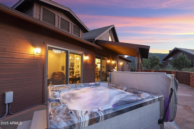 4562 N Dream Catcher Way, Pine, AZ 85544 - view of patio / terrace with a hot tub