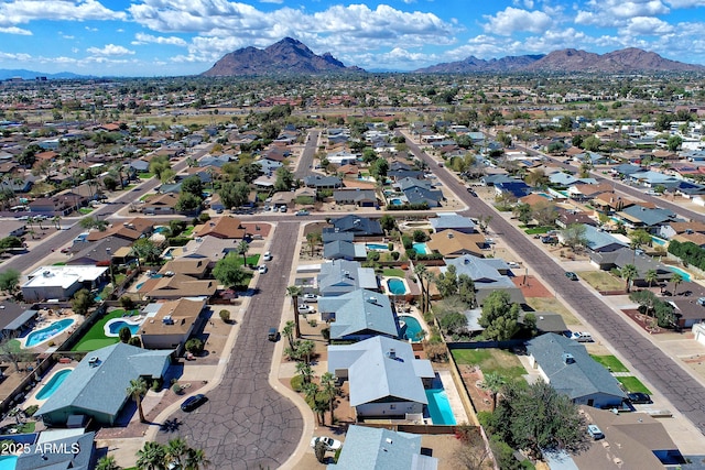 8326 E Valley View Rd, Scottsdale, AZ 85250 - aerial view of property's location with a mountain backdrop and nearby suburban area