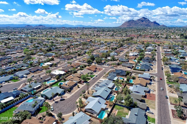 8326 E Valley View Rd, Scottsdale, AZ 85250 - aerial view of property's location with a mountainous background and nearby suburban area