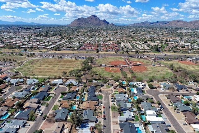 8326 E Valley View Rd, Scottsdale, AZ 85250 - aerial view of property's location with mountains and nearby suburban area
