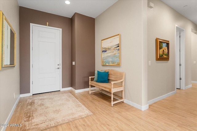 foyer with light hardwood / wood-style flooring