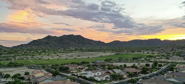 property view of mountains featuring a residential view