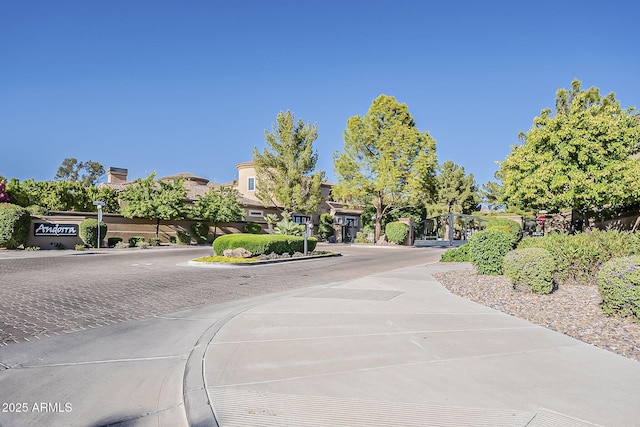 view of road with a residential view