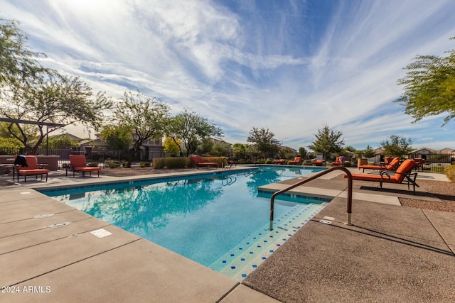 view of pool featuring a patio area