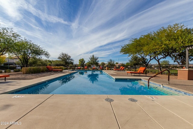 view of pool featuring a patio area