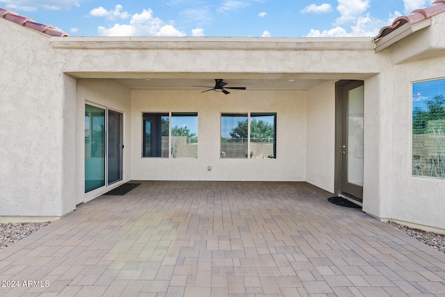 view of patio / terrace with ceiling fan