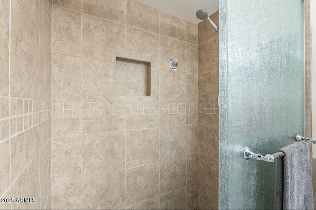 bathroom view of a tile shower