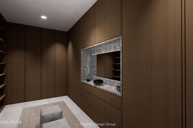 interior space with recessed lighting