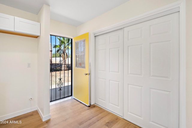 entrance foyer featuring light wood-type flooring