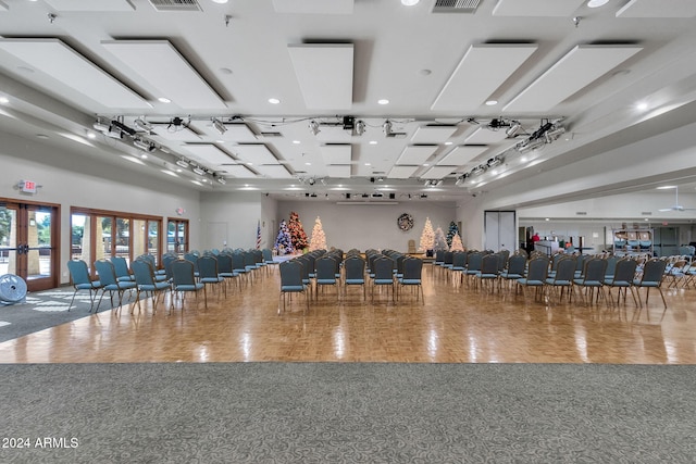 interior space with hardwood / wood-style floors