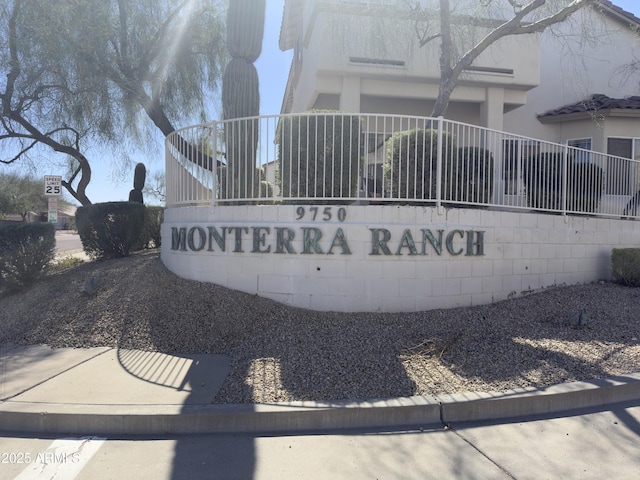 view of community sign