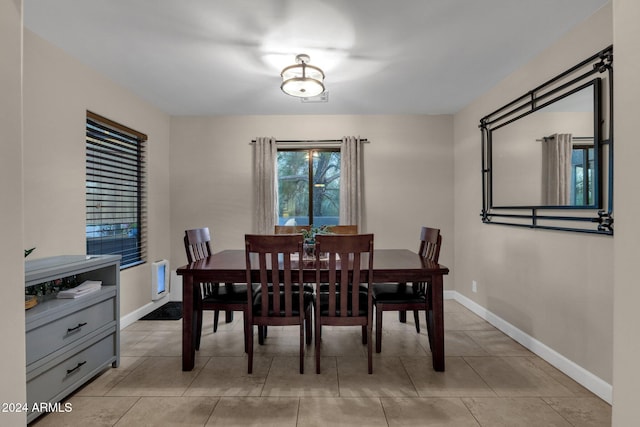 view of tiled dining area