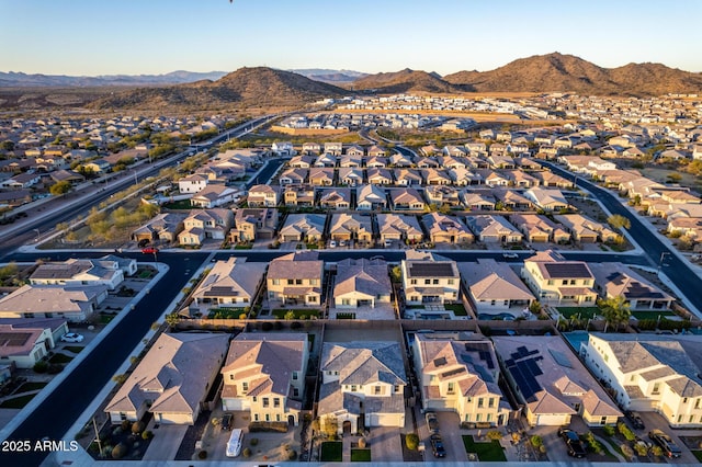 bird's eye view with a mountain view