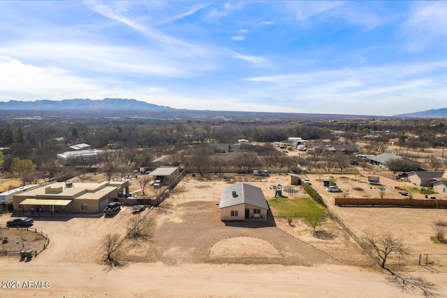 drone / aerial view with a mountain view