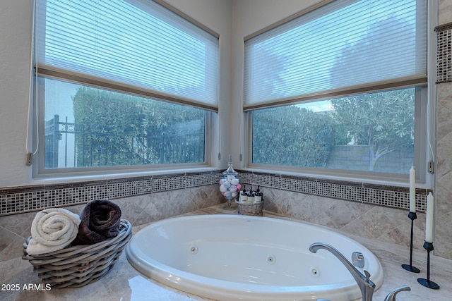 bathroom featuring a tub