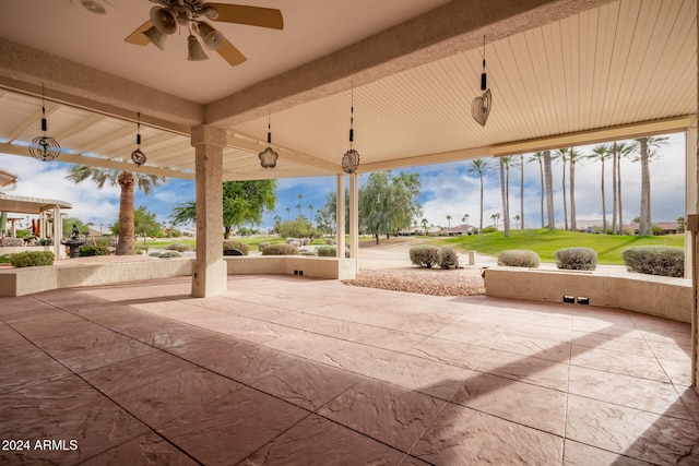 view of patio / terrace with ceiling fan