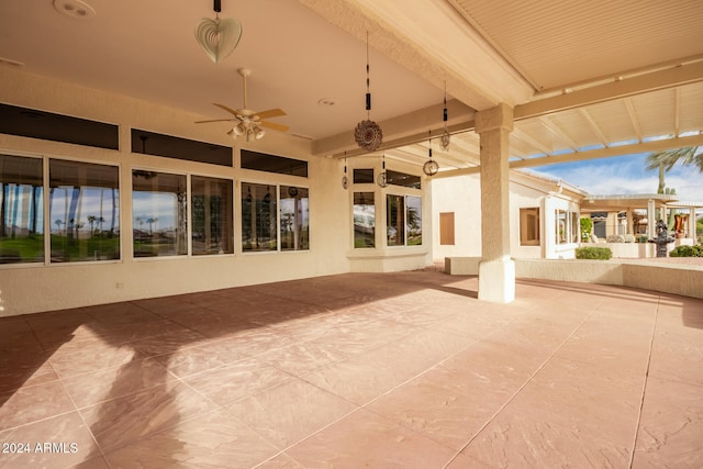 view of patio with ceiling fan