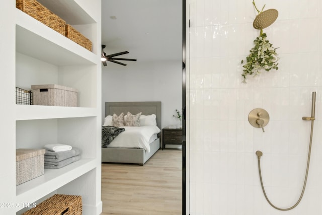 bedroom featuring light wood-type flooring