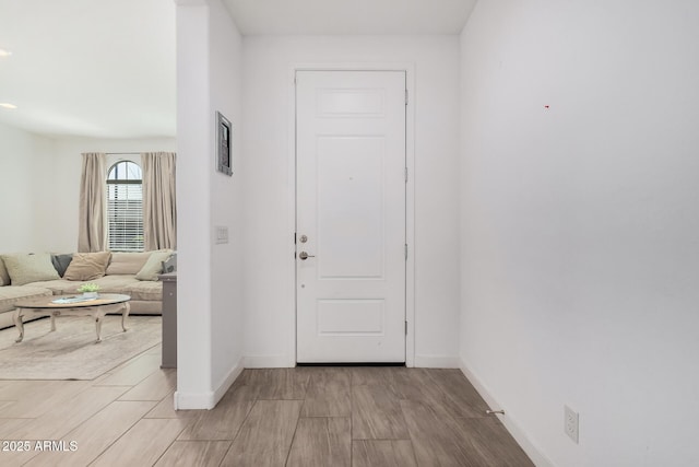 foyer entrance featuring light hardwood / wood-style floors