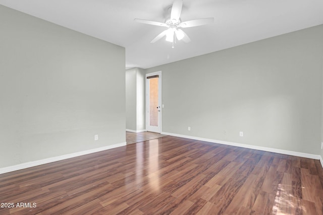 4323 S Ranger Trl, Gilbert, AZ 85297 - empty room with ceiling fan, baseboards, and dark wood finished floors