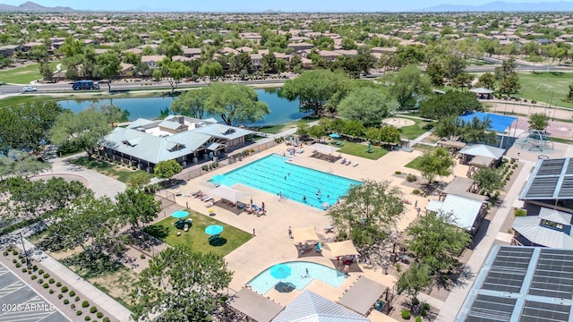 4323 S Ranger Trl, Gilbert, AZ 85297 - bird's eye view of a pool area and a water and mountain view
