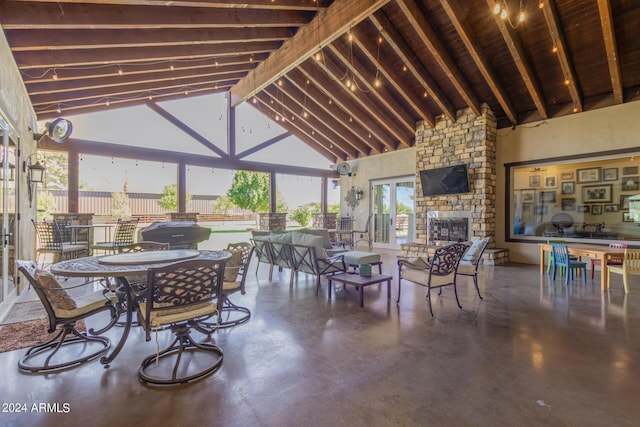5039 S 158th St, Gilbert, AZ 85298 - view of patio / terrace with fence and outdoor dining area