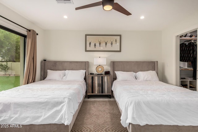 12821 N 67th St, Scottsdale, AZ 85254 - bedroom with recessed lighting, a ceiling fan, and a closet