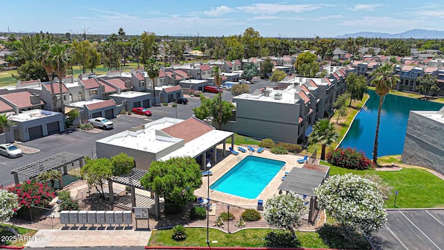 2524 S El Paradiso Dr Unit 82, Mesa, AZ 85202 - aerial view of residential area featuring a pool and mountains