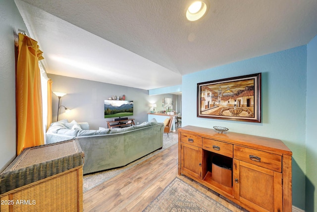 2524 S El Paradiso Dr Unit 82, Mesa, AZ 85202 - living area with light wood-type flooring and a textured ceiling