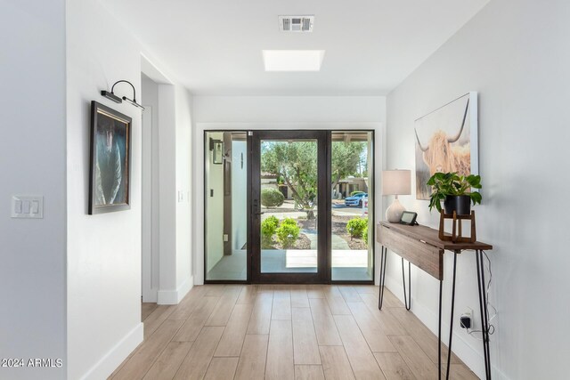 entryway featuring light hardwood / wood-style flooring