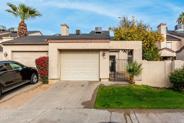 view of front of house with a garage