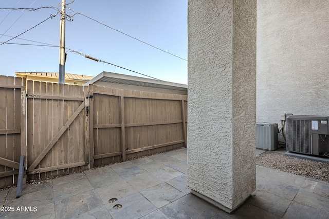 view of patio / terrace featuring central air condition unit