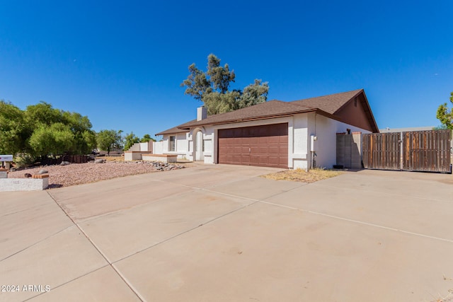 view of home's exterior with a garage