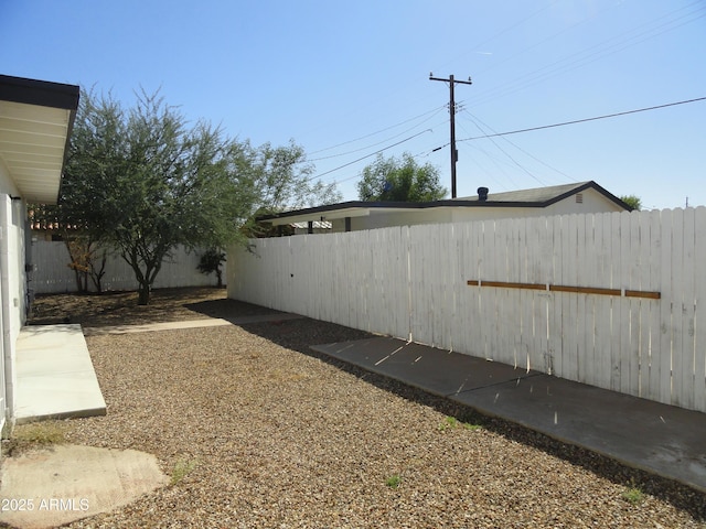 view of fenced backyard