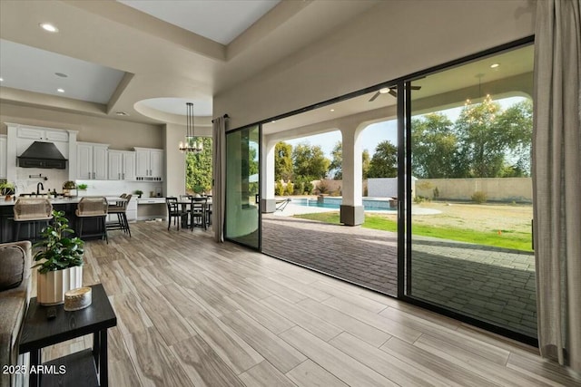 entryway featuring light hardwood / wood-style flooring