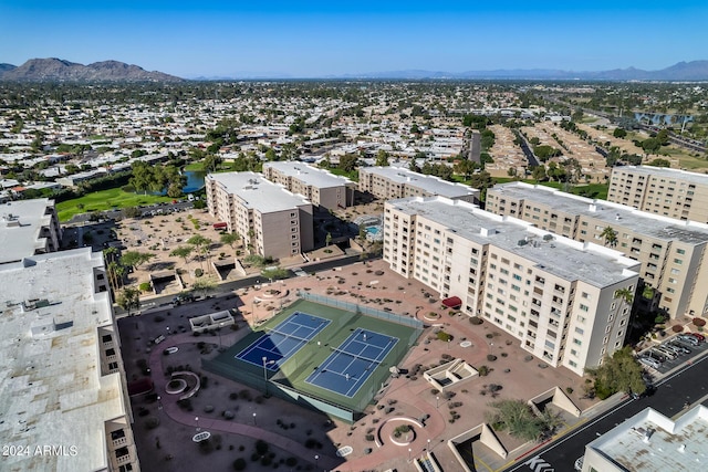 aerial view with a mountain view