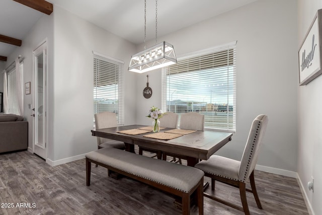 19436 W Windsor Ave, Buckeye, AZ 85396 - dining area with wood finished floors, baseboards, and a chandelier