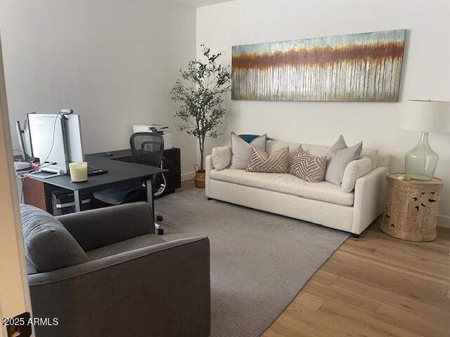41576 N 107th Way, Scottsdale, AZ 85262 - living area with wood finished floors and a desk