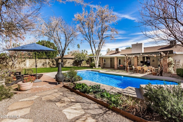 view of pool featuring a patio area