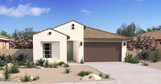 view of front facade with a garage