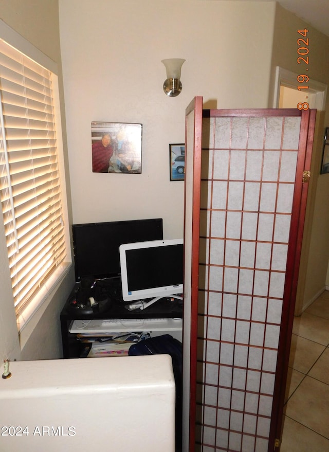 interior space featuring tile patterned flooring