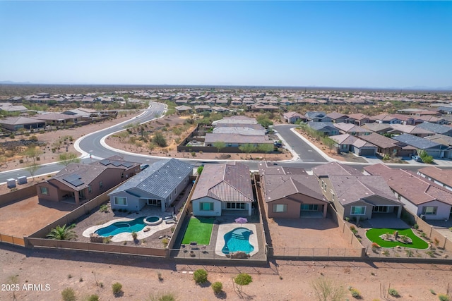 bird's eye view with a residential view