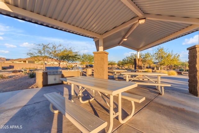 view of patio / terrace featuring outdoor dining area and area for grilling