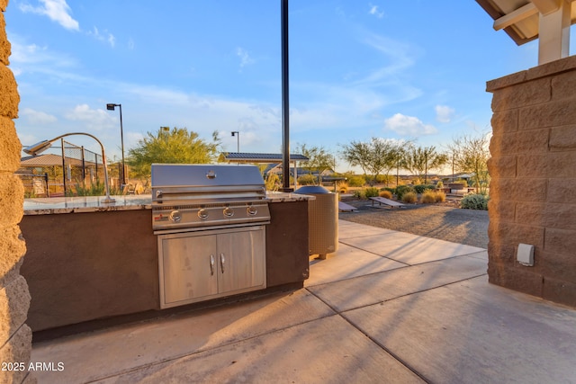 view of patio featuring area for grilling